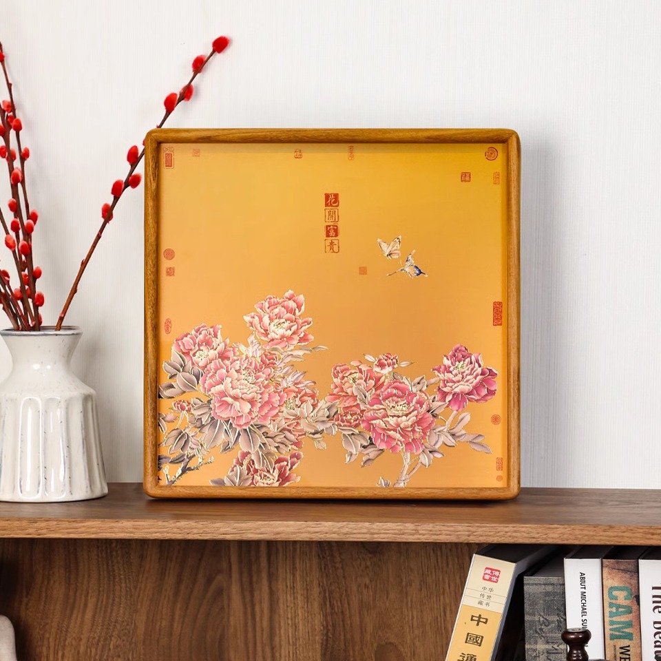 花开富贵新中式装饰画牡丹挂画高端入户玄关桌面摆画摆件送领导图片