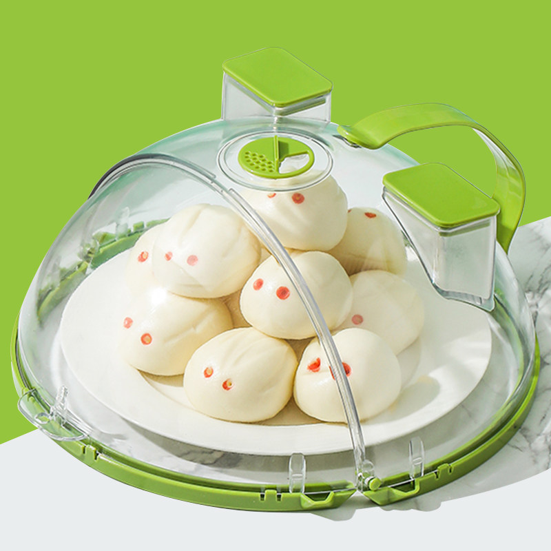 摇盖伸缩注水导流厨房微波炉耐高温透明通用加热饭菜罩食物保鲜盖