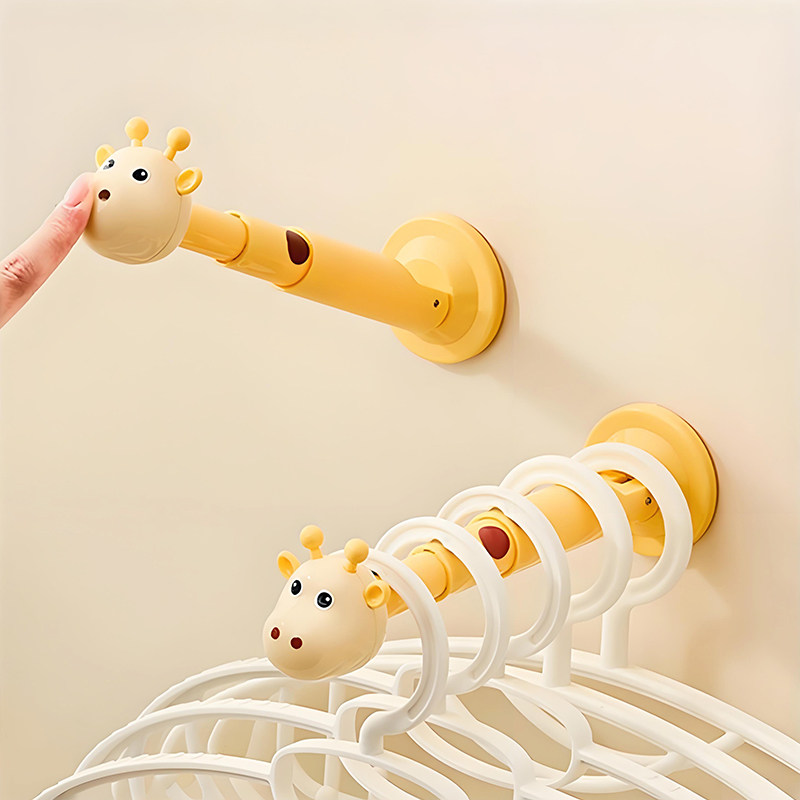 卡通衣架收纳架免打孔阳台浴室家用可伸缩壁挂式晾衣架挂钩置物架,收纳整理,衣架收纳架/盒,淘宝优惠券,粉丝福利购,淘宝优惠卷