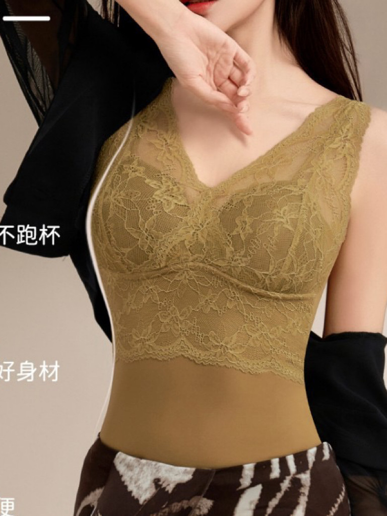 蕾丝吊带背心女内衣秋冬加绒加厚保暖文胸一体式美背打底内搭上衣,女士内衣/男士内衣/家居服,保暖背心,淘宝优惠券,粉丝福利购,淘宝优惠卷