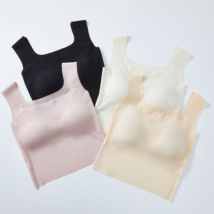 无痕背心小吊带美背内搭带胸垫文胸一体式抹胸打底外穿夏薄款内衣