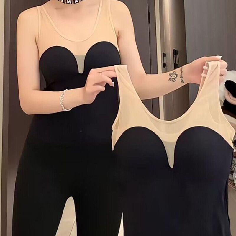 带胸垫一体式吊带背心女外穿文胸美背聚拢收副乳内衣无袖打底上衣