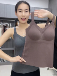 带胸垫美背吊带背心女加绒款内搭一体式文胸打底免穿德绒秋冬内衣