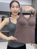 带胸垫美背吊带背心女加绒款 内搭一体式 文胸打底免穿德绒秋冬内衣
