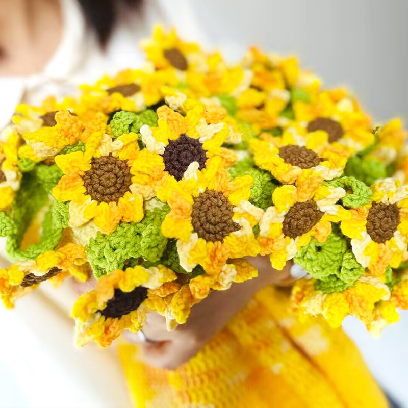 一举夺魁向日葵花束毯子手工diy