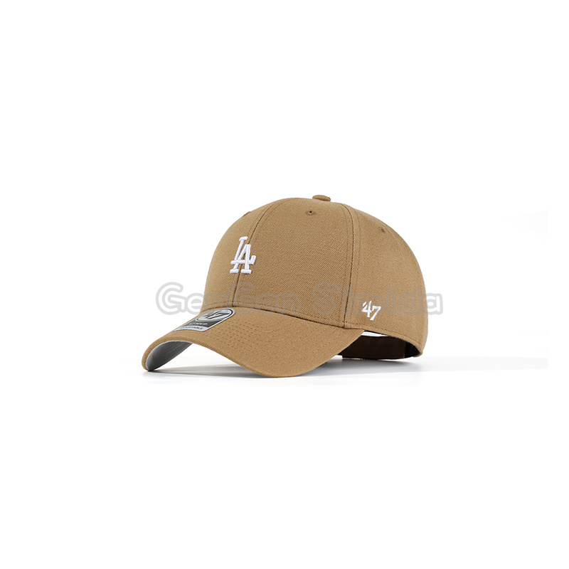 47brand MVP 小标硬顶驼色白标LA棒球帽复古美式情侣显脸小鸭舌帽