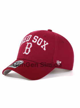 47brand MVP 硬顶酒红白标麦穗刺绣棒球帽复古美式复古鸭舌帽