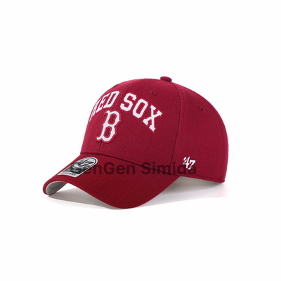 47brand MVP 硬顶酒红白标麦穗刺绣棒球帽复古美式复古鸭舌帽