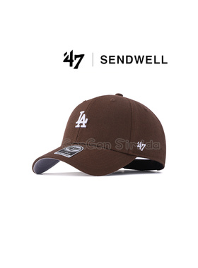 47brand小标硬顶LA咖啡色棒球帽复古美式男女NY显脸小情侣鸭舌帽