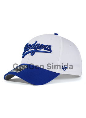 47brand MVP 硬顶白色拼克莱因蓝洛杉矶道奇队棒球帽情侣鸭舌帽