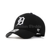 47brand帽顶硬底特律老虎队字母棒球帽休闲遮阳显脸小情侣鸭舌帽