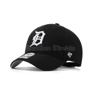 47brand帽顶硬底特律老虎队字母棒球帽休闲遮阳显脸小情侣鸭舌帽