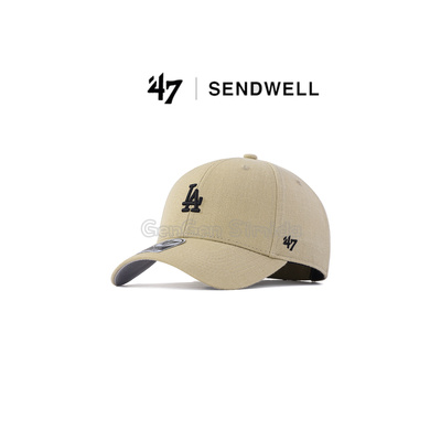 47brand小标硬顶LA卡其色棒球帽复古美式情侣NY休闲情侣款鸭舌帽