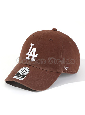 47brand clean up大标LA软顶咖啡棒球美式复古显脸小休闲情侣款