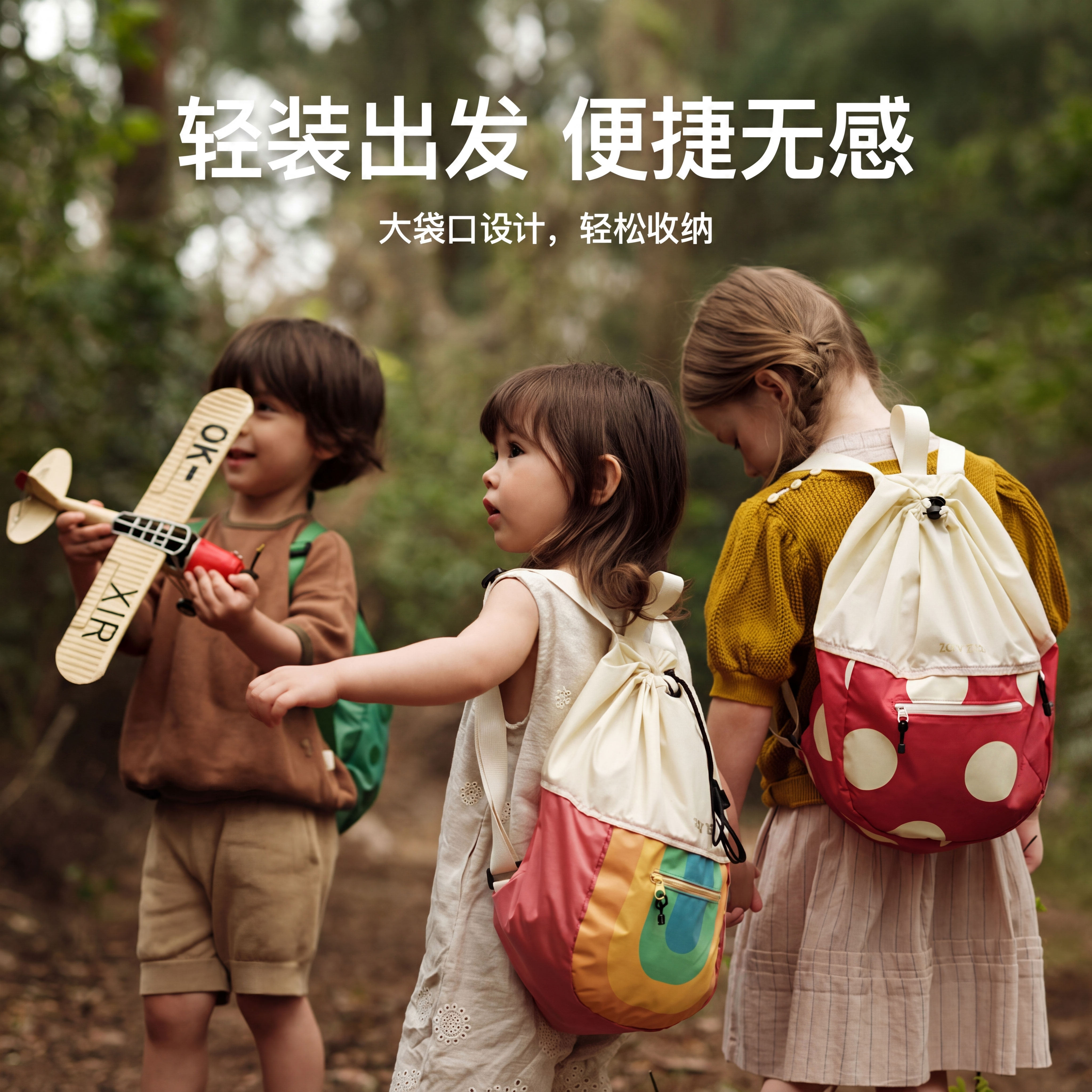 zoyzoii儿童书包出游背包旅行春游小女孩宝宝外出户外双肩包可爱
