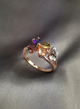 日韩蝴蝶水晶四叶草简约女高级感