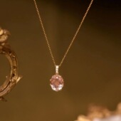 摩根石项链锆石吊坠复古小众高级在逃公主甜美可爱颈饰精致百搭