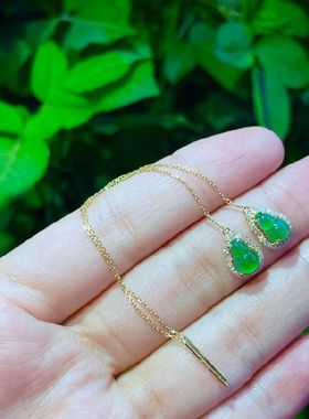 民族风s925银镀金镶嵌耳线玉髓