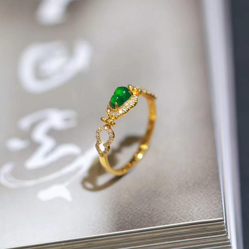 新款老坑玉髓戒指镀S925银招财