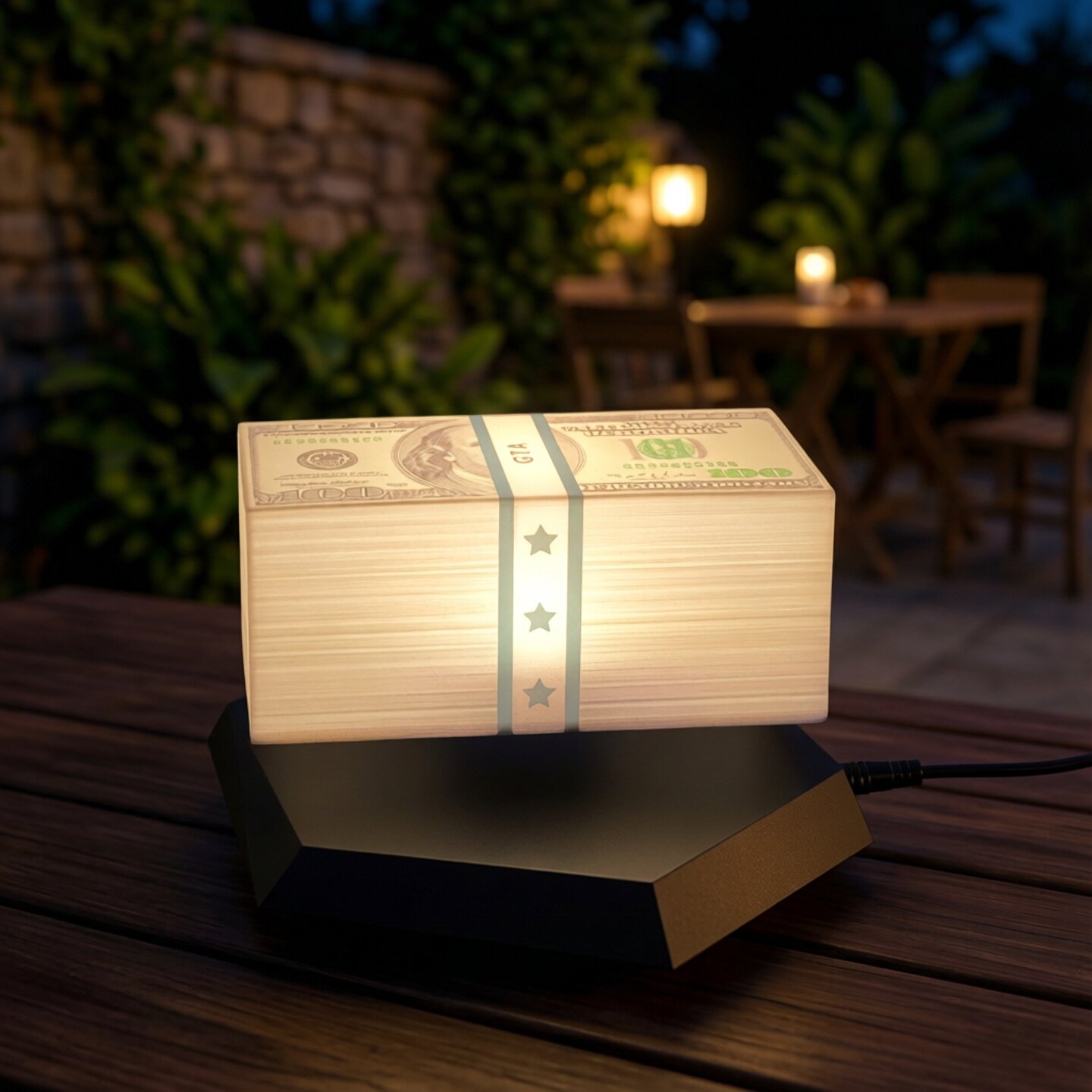 thumbnail for Creative floating dollar table lamp decoration ornament tabletop atmosphere gaming table with black technology bedroom living room decoration