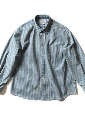 [THOMAS MORE]2025春季新品全棉复古蓝色格子衬衫TF5-SH02