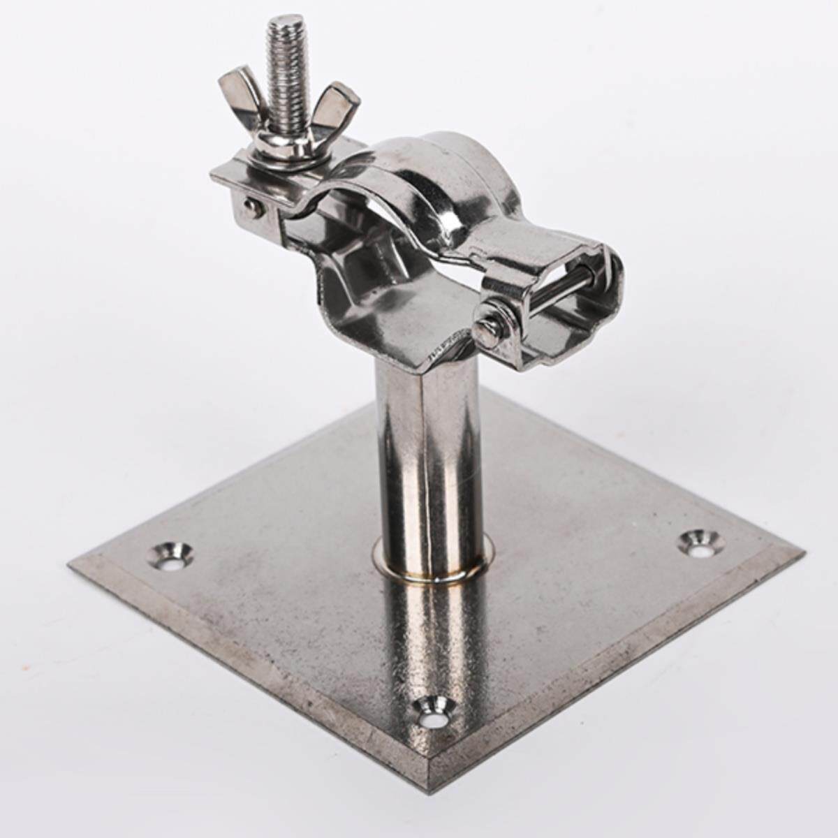 304不锈钢台式方板管支架单边快开拆水管固定夹支撑托架抱箍卡扣