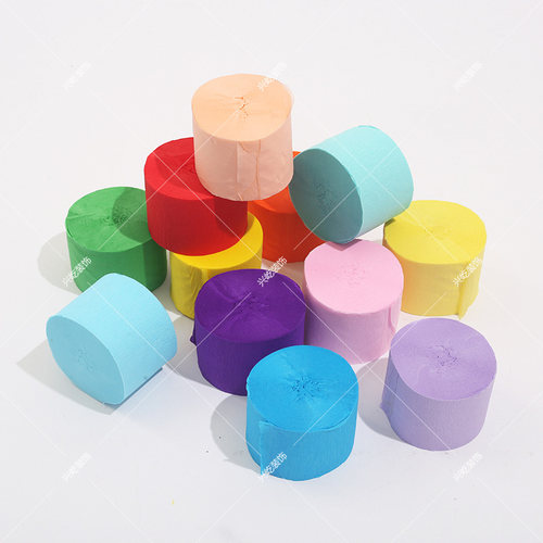 彩色皱纹纸流苏纸彩带飘带生日派对背景墙六一开学装饰场景布置