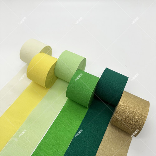 圣诞节皱纹纸带墙上圣诞树装饰品材料包创意落地门窗拍照场景布置