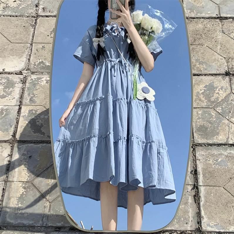 女大童连衣裙夏装2023新款儿童洋气日系公主裙女孩夏季学生长裙&r