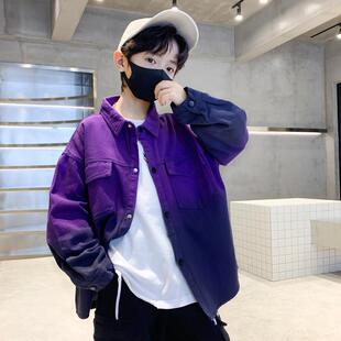 男童外套春秋款2025新款中大儿童秋装男孩牛仔上衣秋季宽松帅气潮