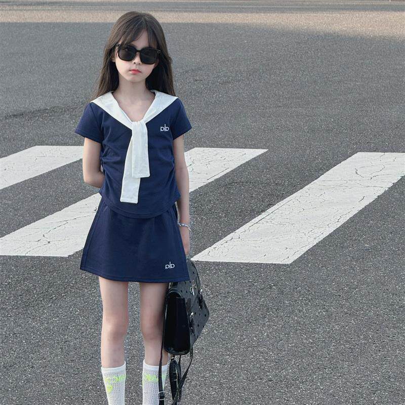 女童夏套装薄款儿童裙子2025新款小孩衣服洋气裙裤童装女大童夏装