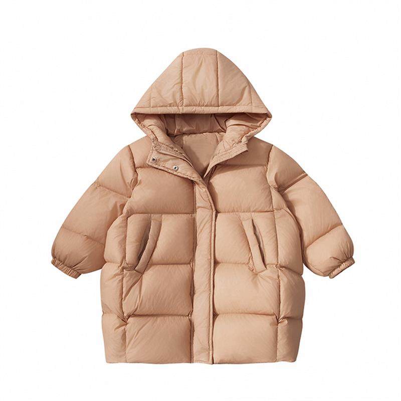 女小童冬季羽绒棉服宝宝后背小狗棉衣女孩中长款时尚连帽加厚冬装
