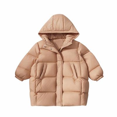 女小童冬季羽绒棉服宝宝后背小狗棉衣女孩中长款时尚连帽加厚冬装