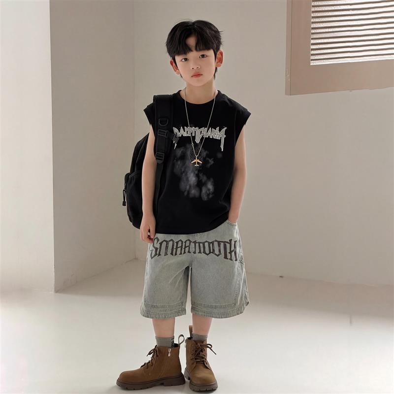 男童夏装无袖套装2026新款大儿童装痞帅运动坎肩背心衣服夏季薄款