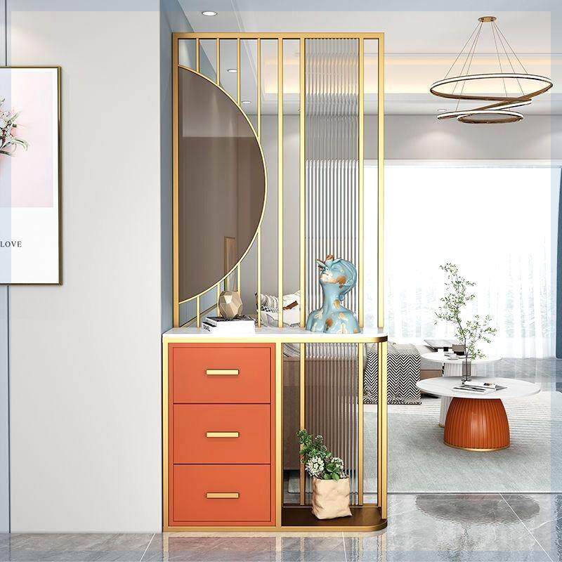 入户屏风隔断简约现代进门客厅收纳置物装饰玻璃玄关柜隔断柜轻奢