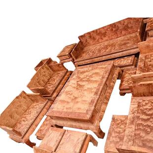 国标红木缅甸花梨木罗汉床沙发缅花大果紫檀家具新中式豪华火焰纹