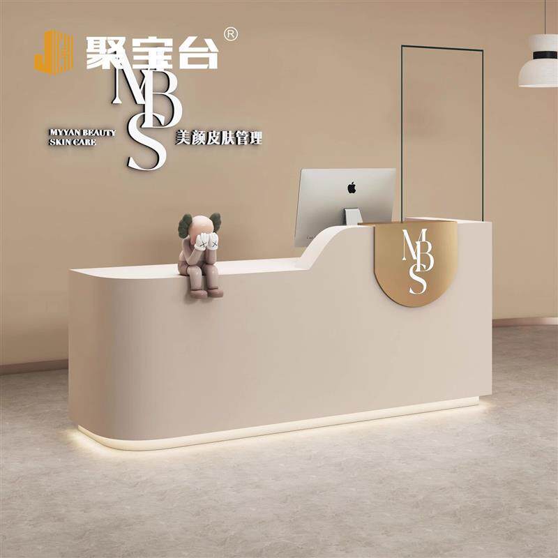 简约现代美容院理发店前台接待台小型吧台服装店女装店收银台