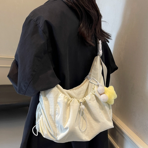 日本MUJU良品轻便休闲帆布斜挎包女大容量托特包上课包通勤上班包
