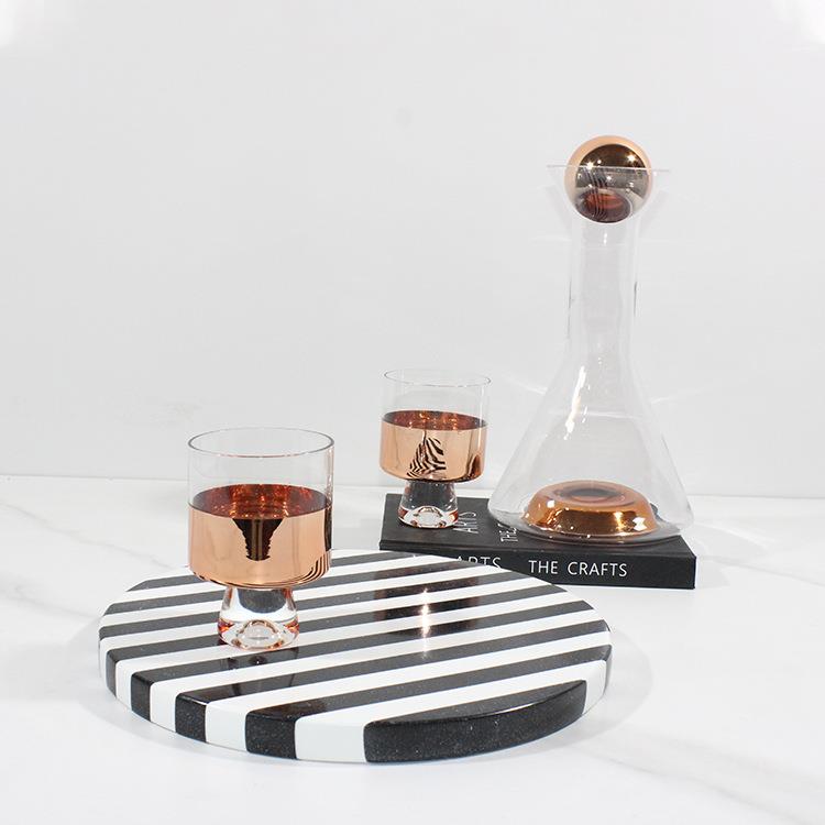 现代极简酒具玻璃酒杯样板房间展厅家居吧台玄关柜醒酒器桌面摆件