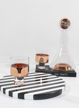 现代极简酒具玻璃酒杯样板房间展厅家居吧台玄关柜醒酒器桌面摆件