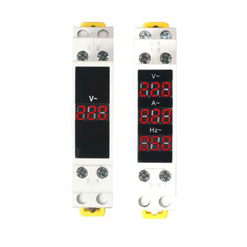 卡导轨安装式电压表数字单相数显交流电流表频率表220v80v三相A