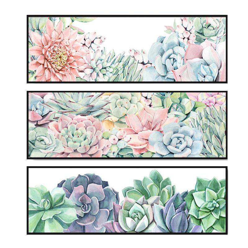 北欧风格家居绿植装饰画卧室床头多肉花卉横幅餐厅小清新ins挂画