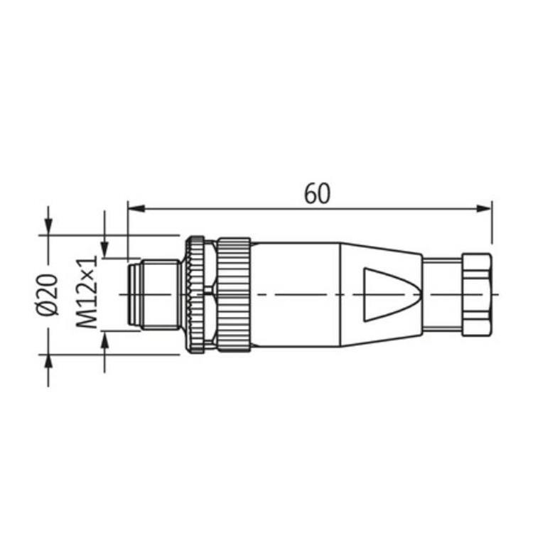7000-12761-0000000 MURR公直头M12线头5芯线径0.75mm²