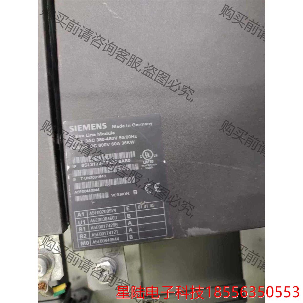 S120 伺服电源模块36KW 型号6SL3130-7 议价再拍