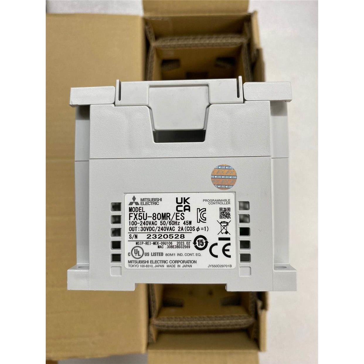 三菱可编程控制器模块，型号FX5U-80MR/ES，包原装正