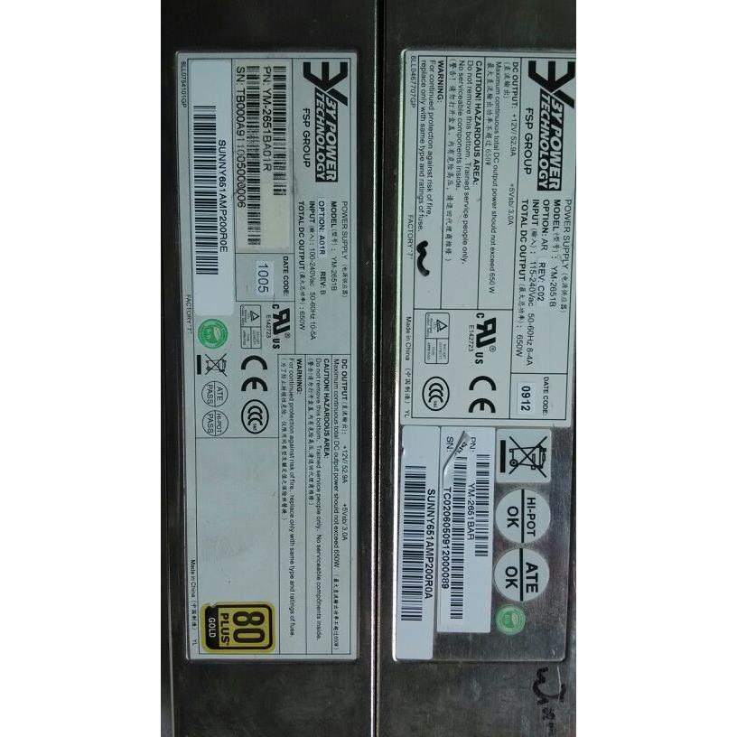 CICSO 思科 C200M1 C210M1 YM-2651B 服务器电源 650W冗余电源