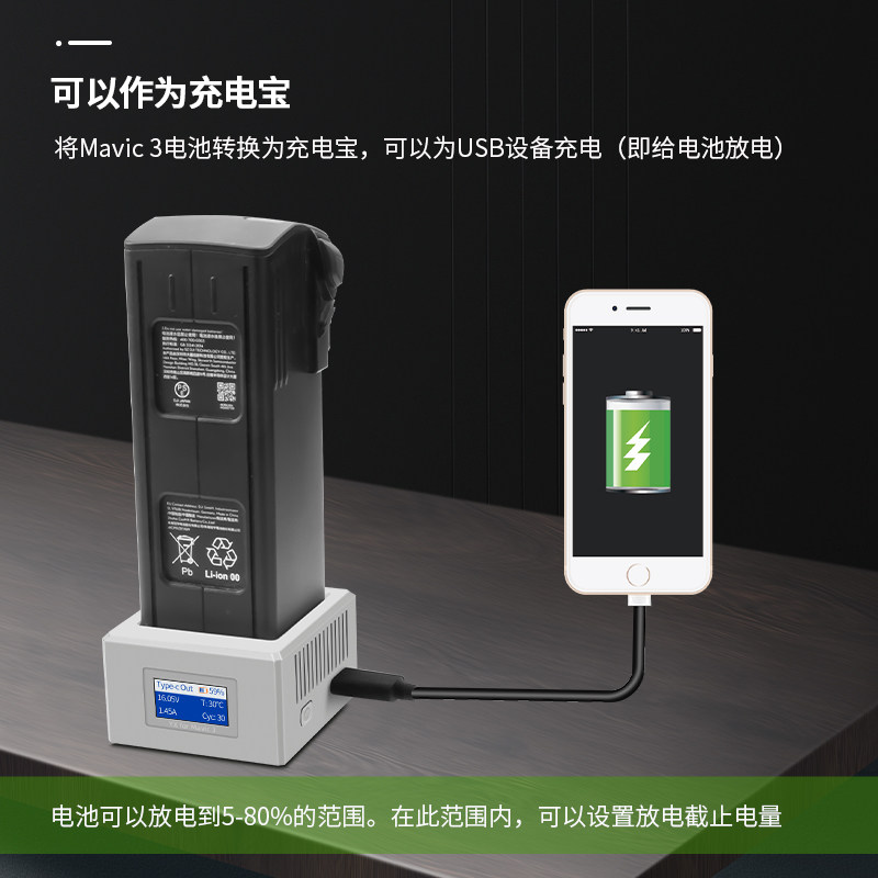 DJI MAVIC 3 배터리 충전기 MAVIC 3 PRO 단일 채널 고속 충전 USB 충전 베이스 드론 액세서리