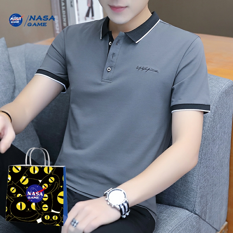 2022夏季新款男士短袖薄款商务翻领男装T恤全棉polo衫男款