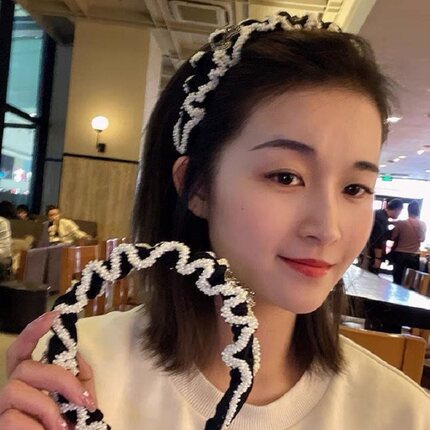 韩国东大门复古珍珠发箍森系超仙头箍百搭外出压发淑女发带头饰