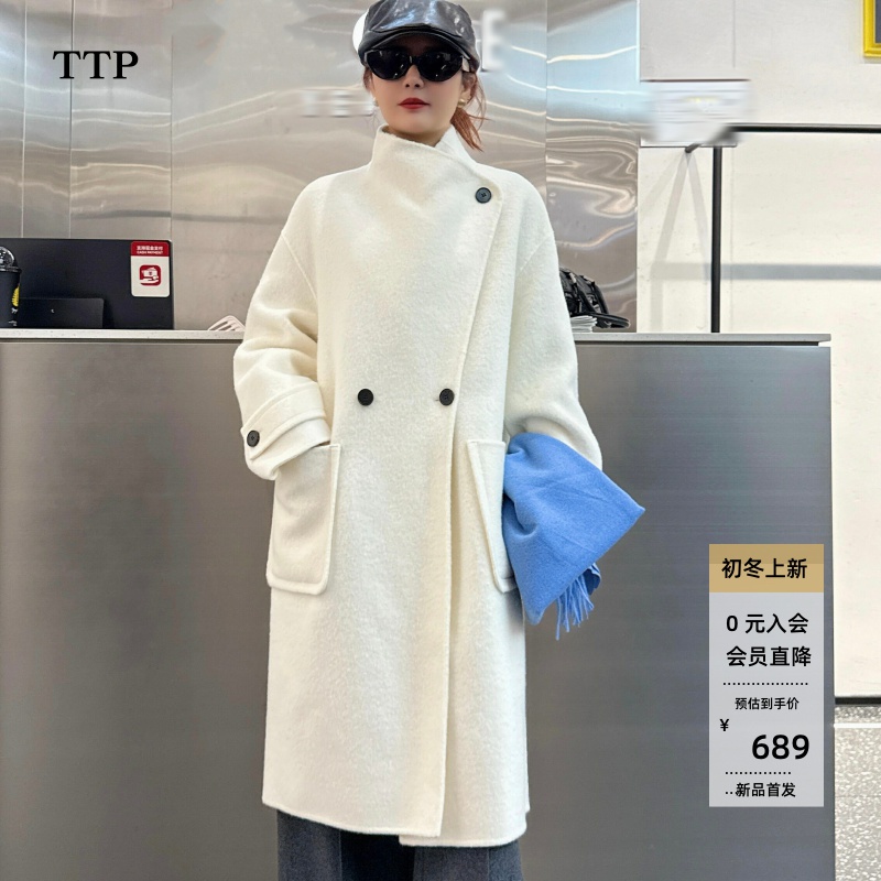 2025秋新款中长款呢大衣外套女